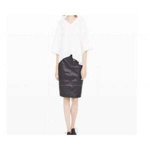 Vintage Lanna Women's Black Genuine Leather Classic Fit A-Line Skirt Size 6